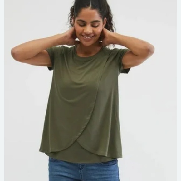 Bundle - Motherhood Maternity Nursing/Breastfeed Tops. Size Small. Black/Green. - Picture 2 of 6